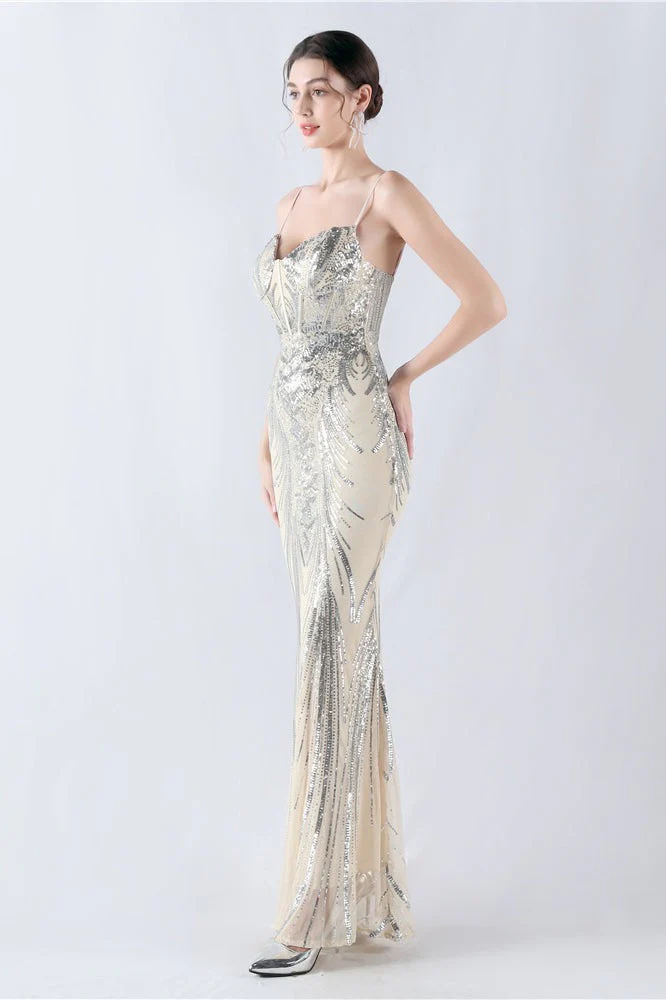 Boned Sequin Embroidered Formal Dress - Image 25