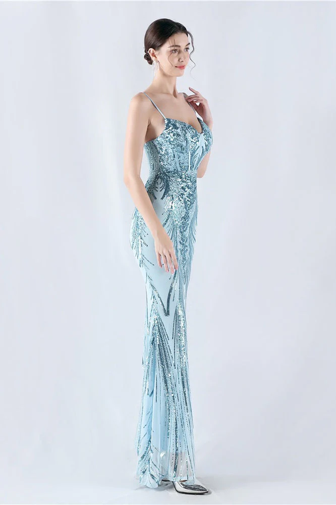 Boned Sequin Embroidered Formal Dress - Image 3