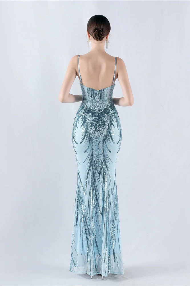 Boned Sequin Embroidered Formal Dress - Image 4