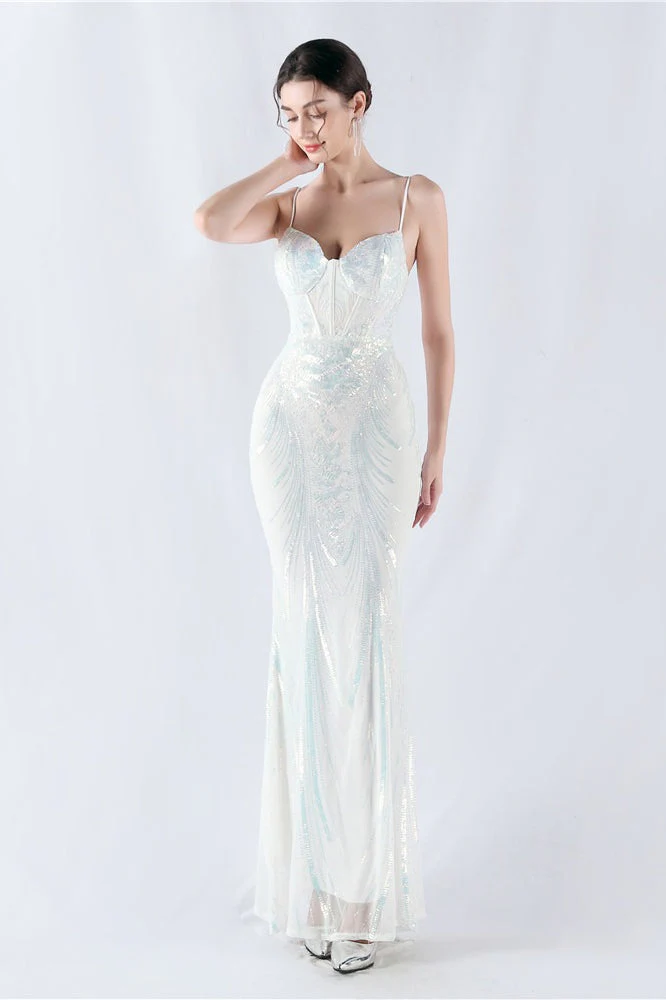 Boned Sequin Embroidered Formal Dress - Image 5
