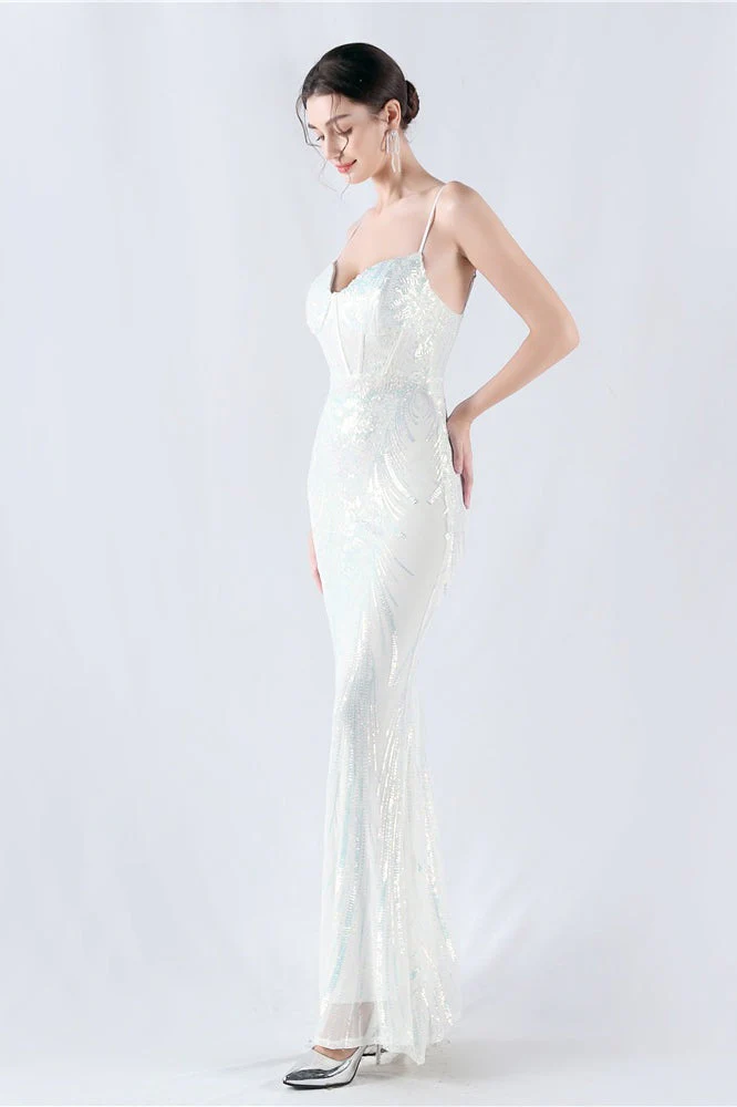 Boned Sequin Embroidered Formal Dress - Image 6