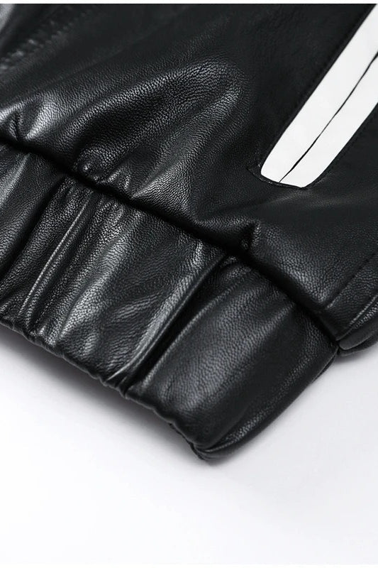 Bow Decor Faux Leather Moto Jacket - Image 9