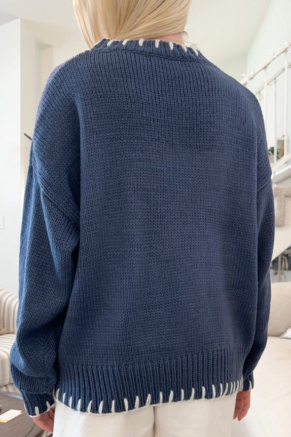 Bow Jacquard Knit Pullover Sweater - Image 21