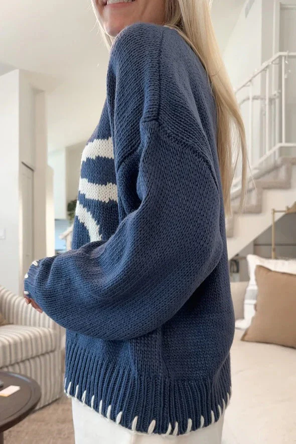 Bow Jacquard Knit Pullover Sweater - Image 22