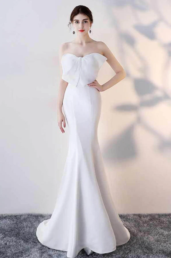 Bow Strapless Mermaid Maxi Party Dress - Image 15