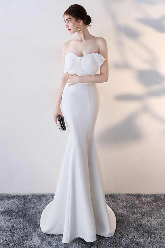 Bow Strapless Mermaid Maxi Party Dress - Image 2