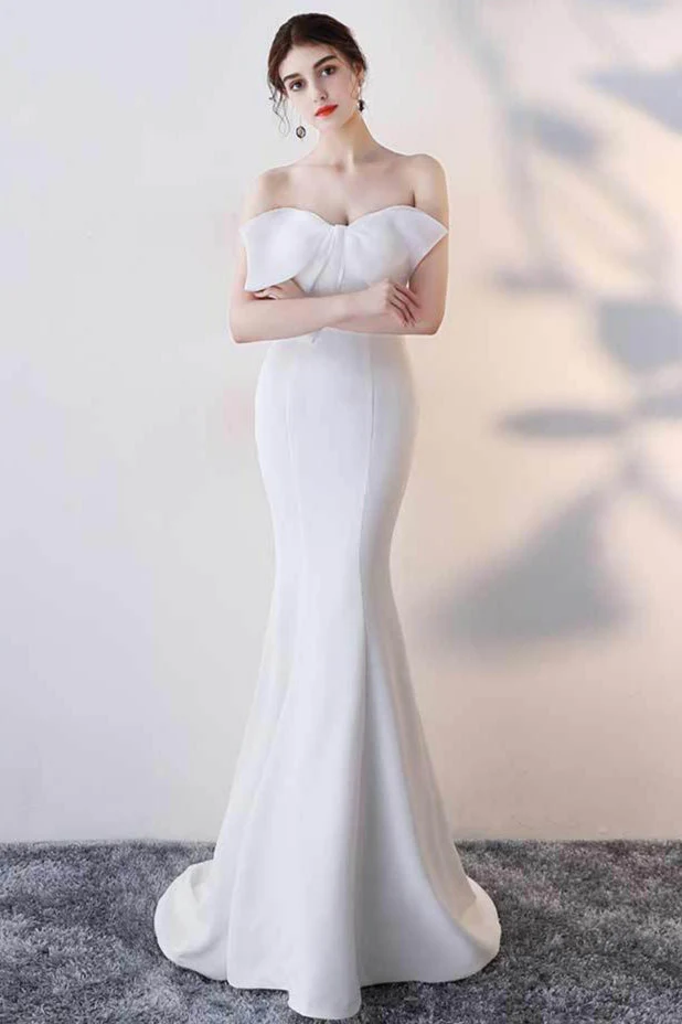 Bow Strapless Mermaid Maxi Party Dress - Image 3