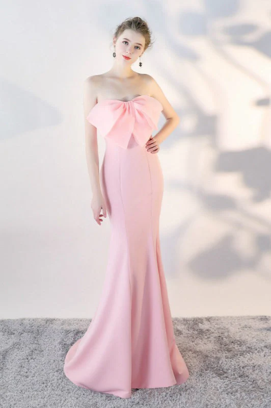 Bow Strapless Mermaid Maxi Party Dress - Image 7