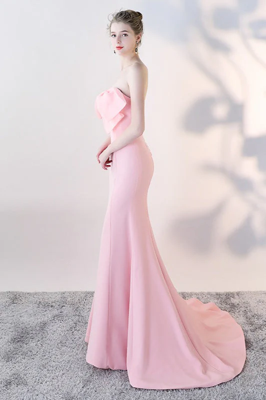 Bow Strapless Mermaid Maxi Party Dress - Image 8