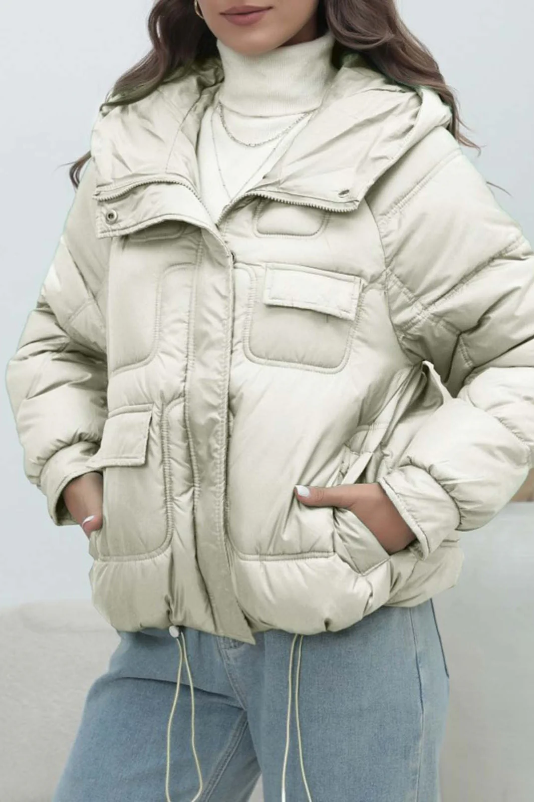 Bright Color Stand Collar Puffer Coat - Image 10