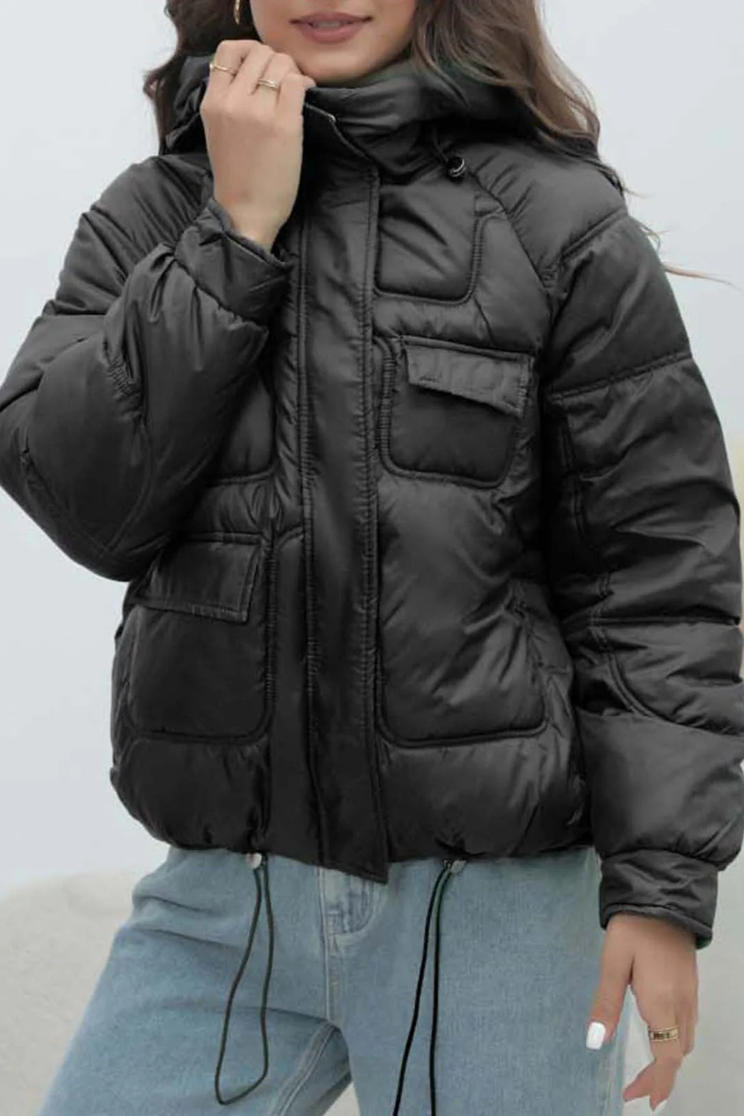 Bright Color Stand Collar Puffer Coat - Image 14