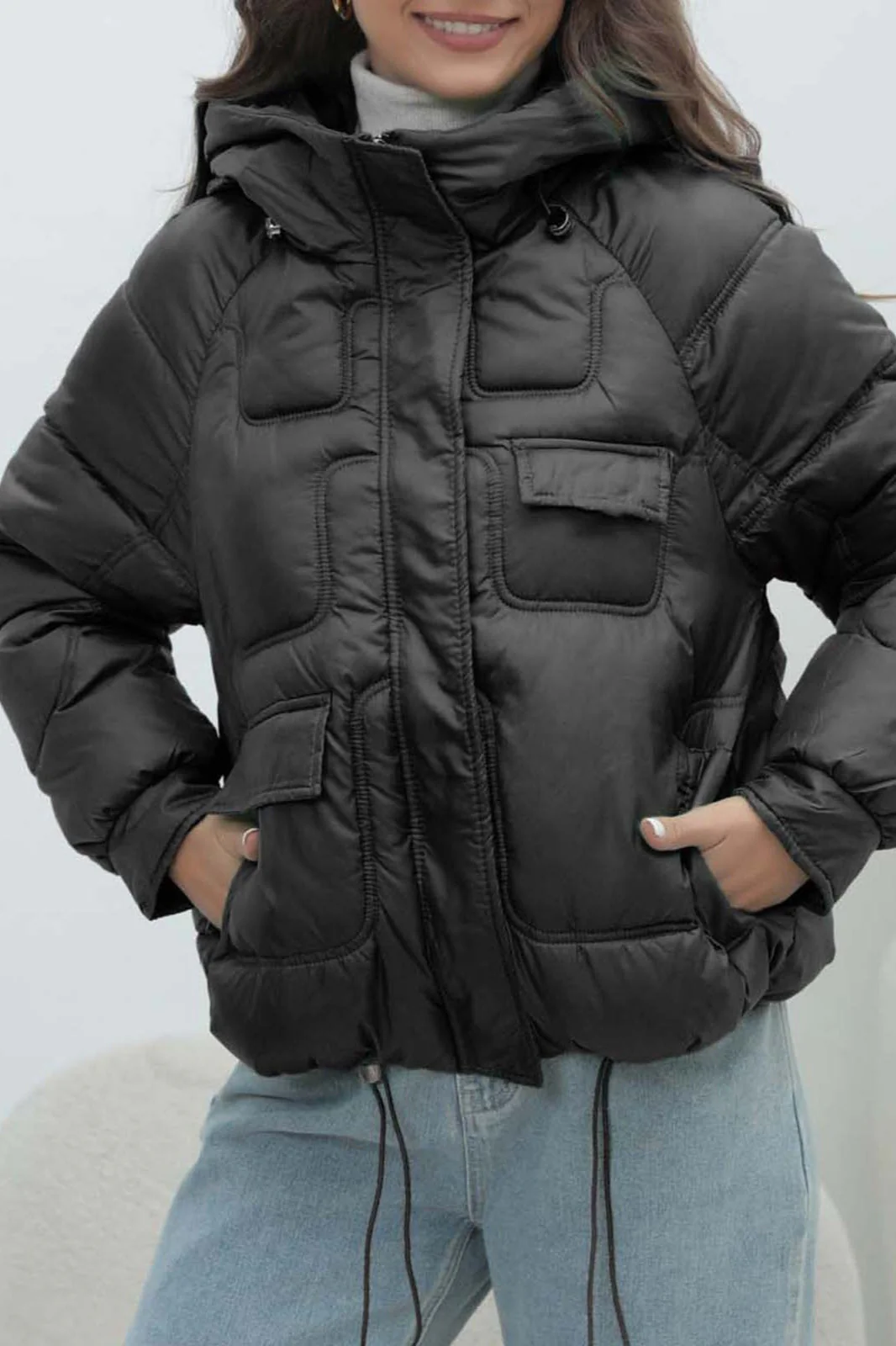 Bright Color Stand Collar Puffer Coat - Image 15