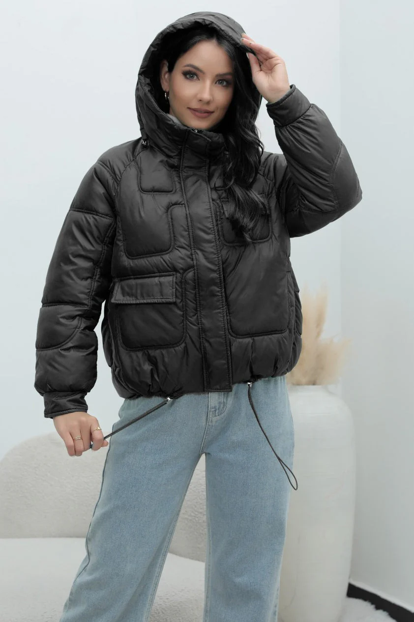 Bright Color Stand Collar Puffer Coat - Image 16