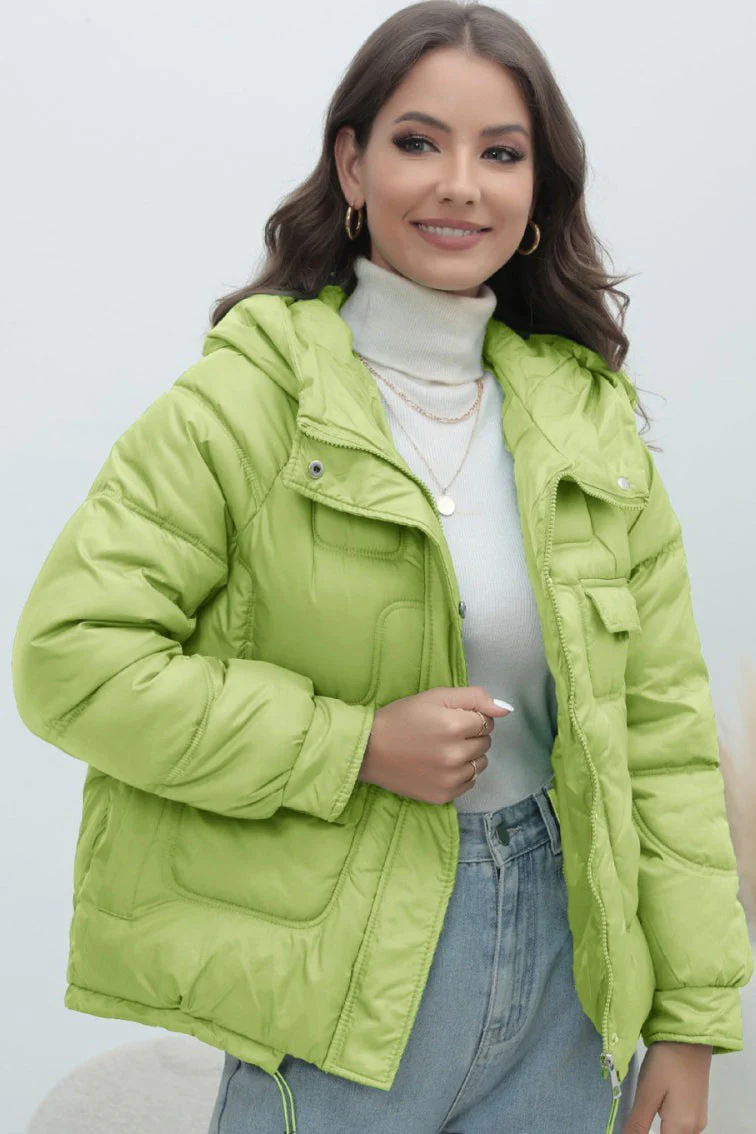 Bright Color Stand Collar Puffer Coat - Image 18
