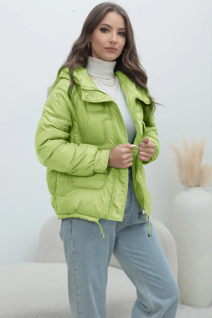 Bright Color Stand Collar Puffer Coat - Image 20