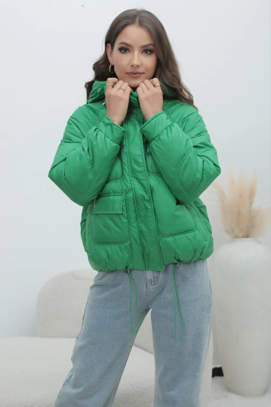Bright Color Stand Collar Puffer Coat - Image 9
