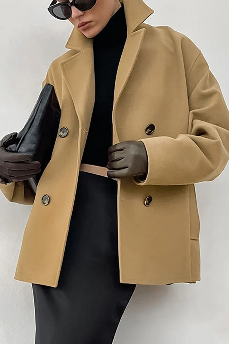Brown Boucle Notch Lapel Jacket - Image 5