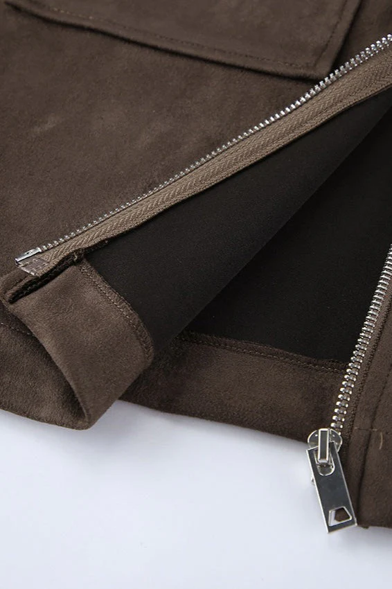 Brown Suede Oversized Vintage Jacket - Image 11