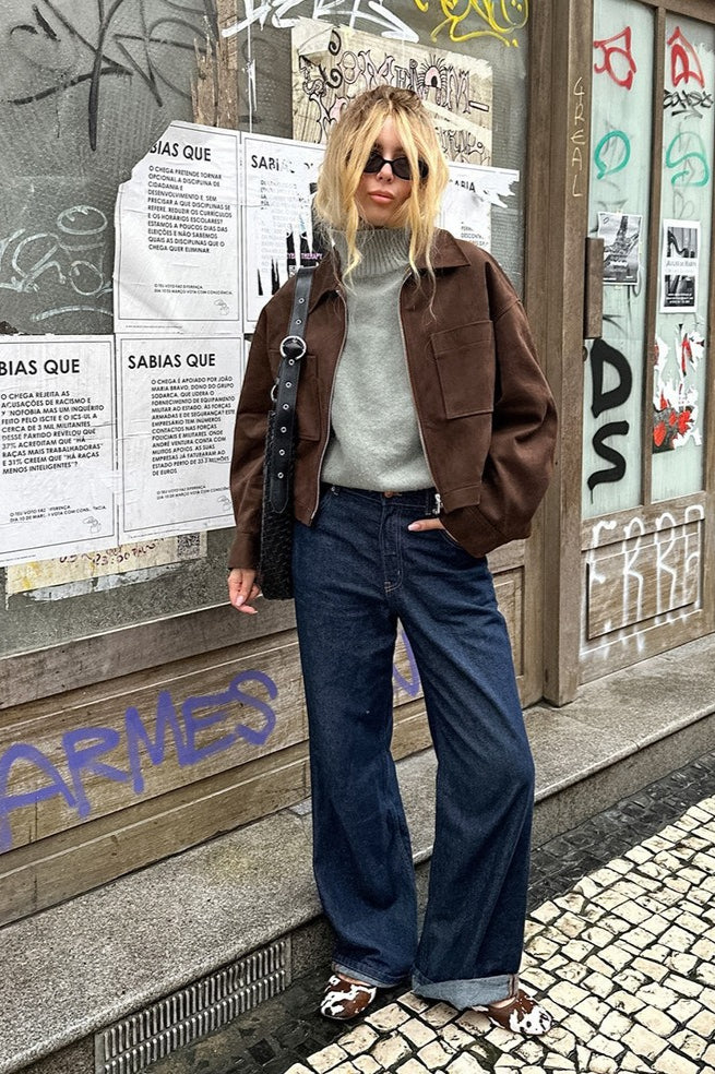Brown Suede Oversized Vintage Jacket - Image 5