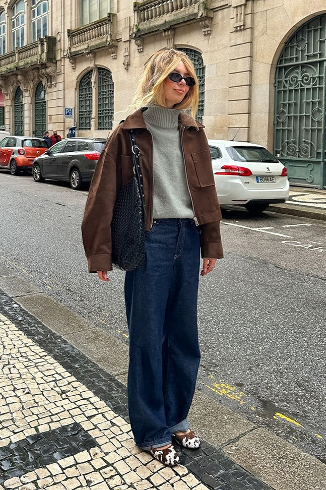 Brown Suede Oversized Vintage Jacket - Image 6