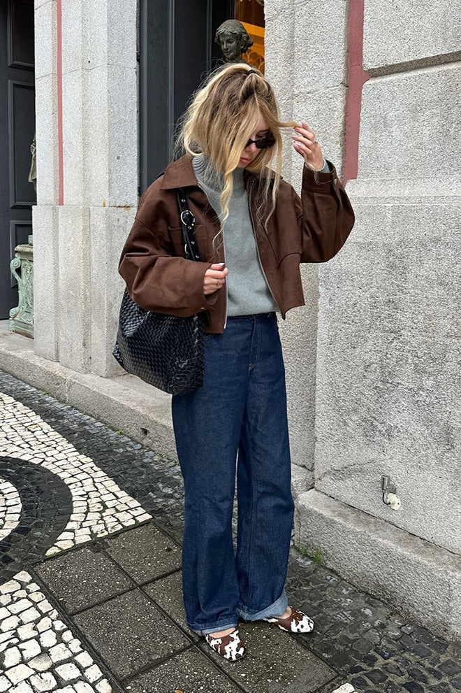 Brown Suede Oversized Vintage Jacket - Image 7
