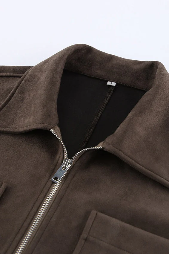 Brown Suede Oversized Vintage Jacket - Image 9