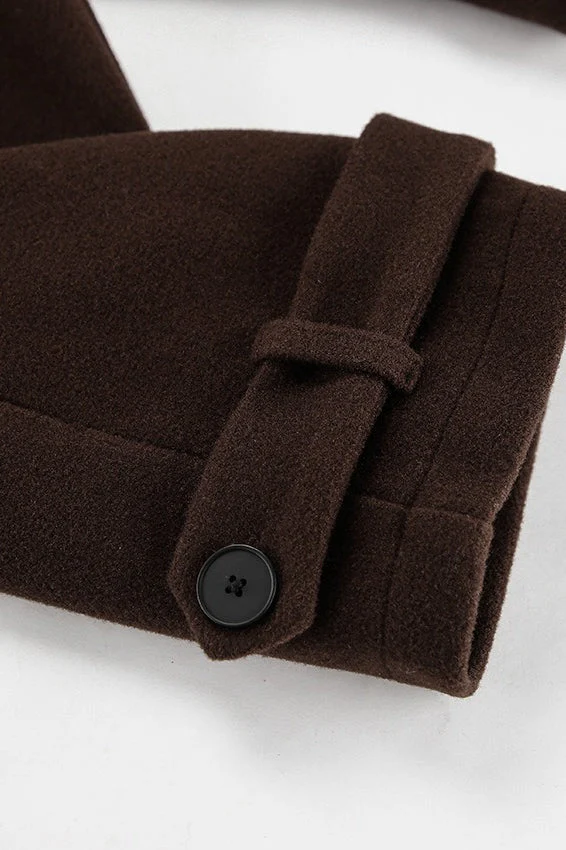 Brown Wool Blend Double Breasted Jacket - Image 6