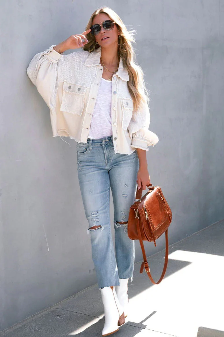 Brushed Waffle Long Sleeve Coat - Image 5