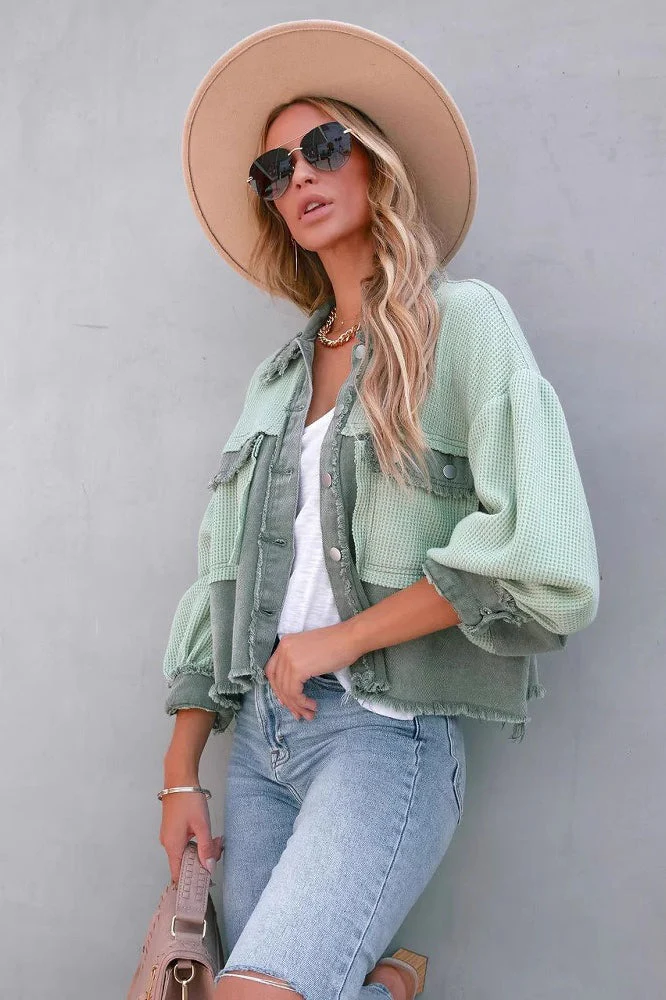 Brushed Waffle Long Sleeve Coat - Image 9