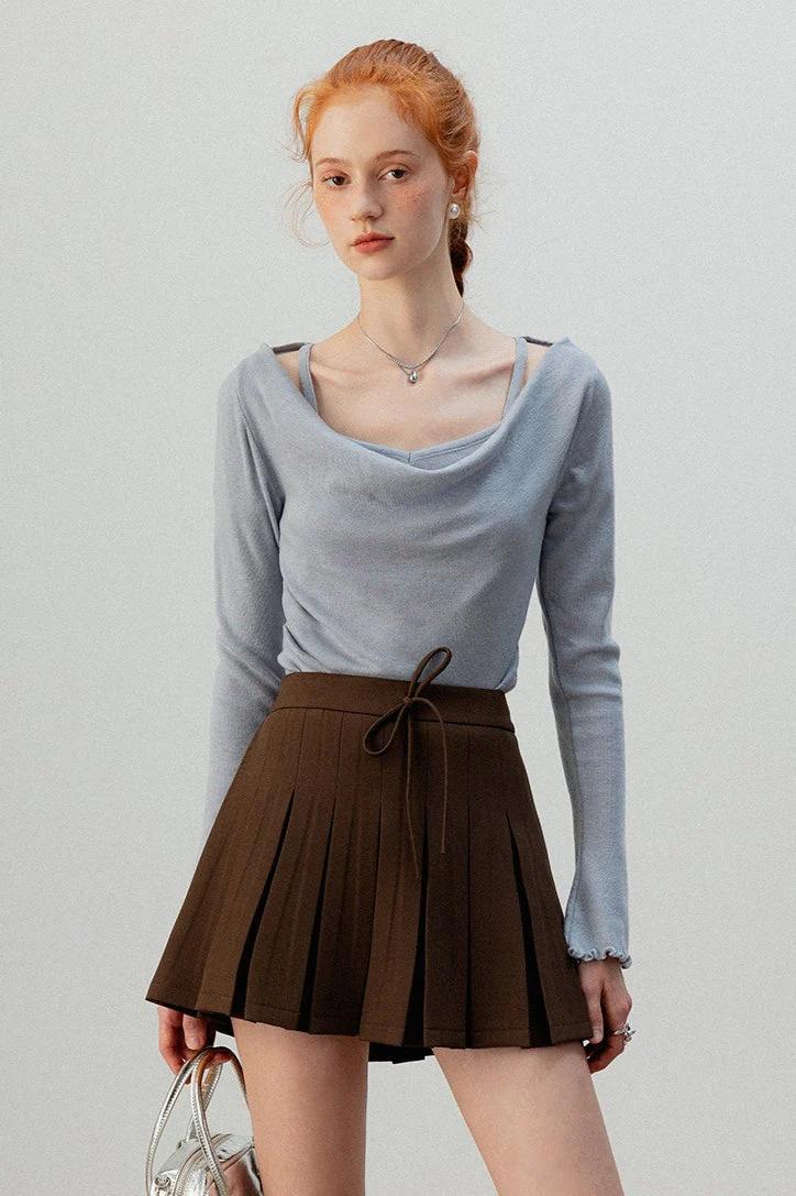 Burgundy Mock Two Piece Knit Top - Image 12