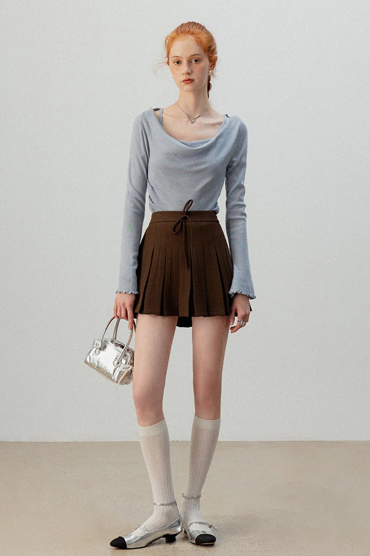 Burgundy Mock Two Piece Knit Top - Image 14