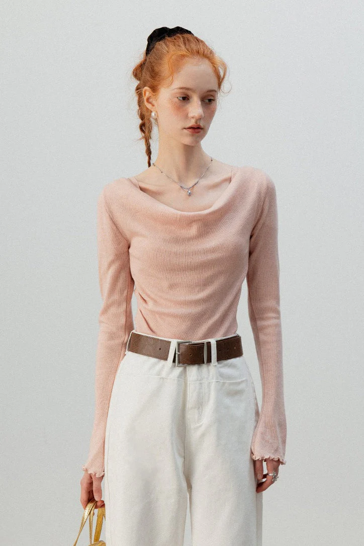 Burgundy Mock Two Piece Knit Top - Image 4