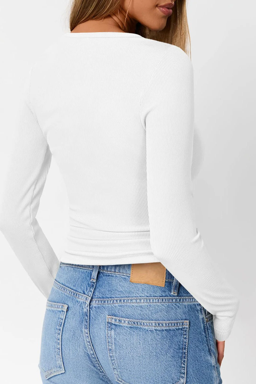 Button-Detail Bodycon Knit Top - Image 6