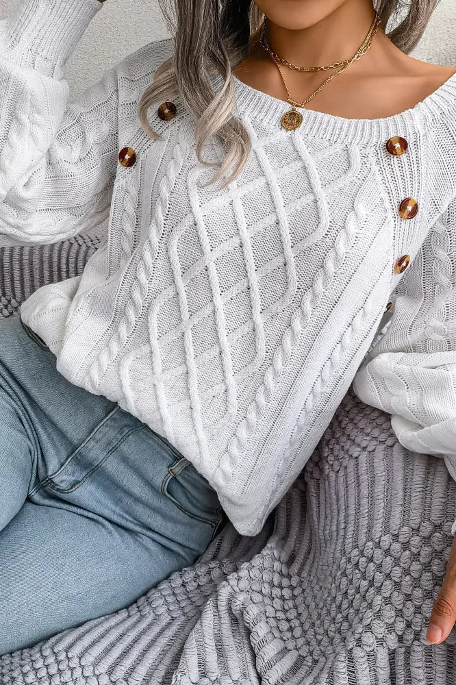 Button Detail Casual Pullover Sweater - Image 13