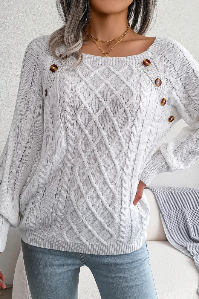 Button Detail Casual Pullover Sweater - Image 6
