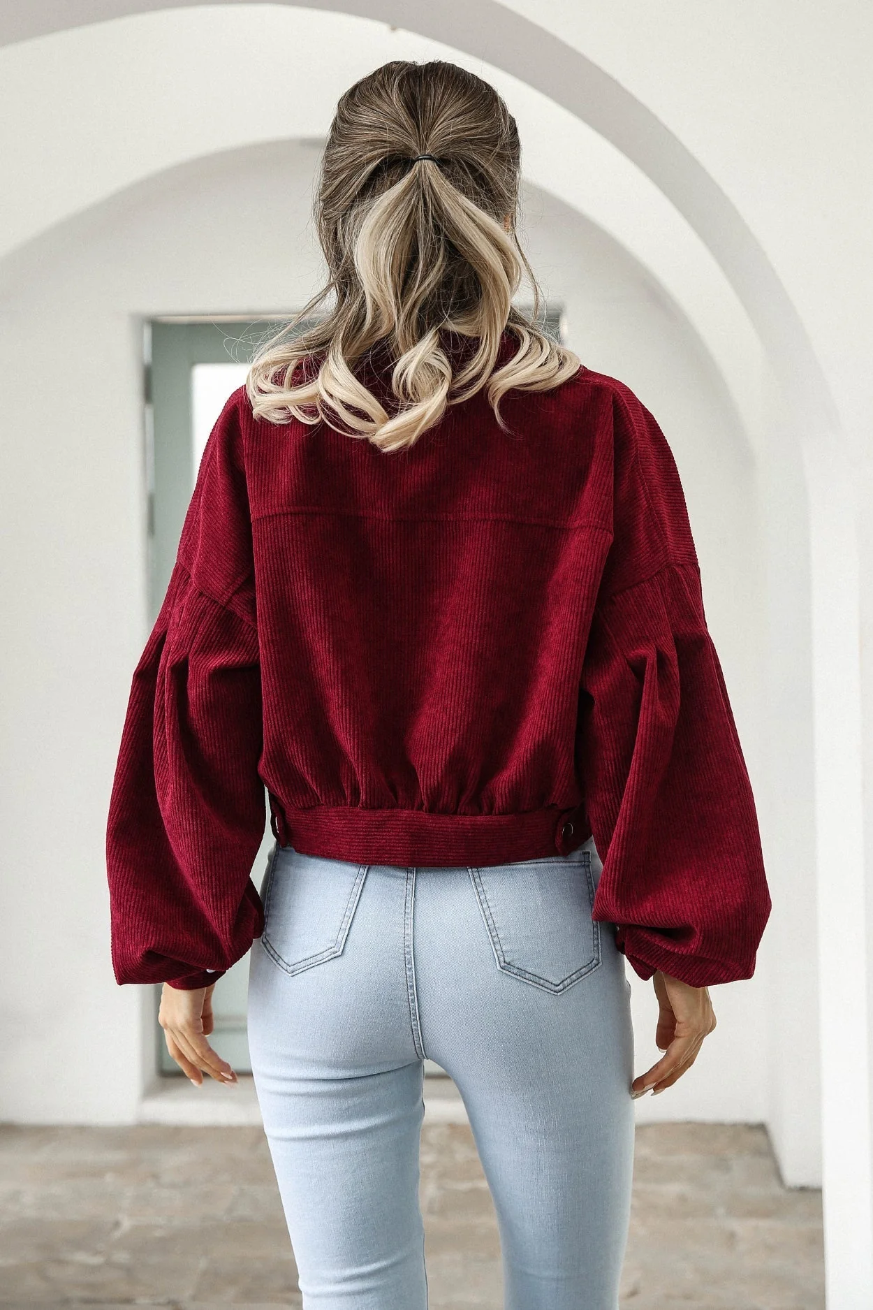 Button Up Corduroy Short Jacket - Image 11