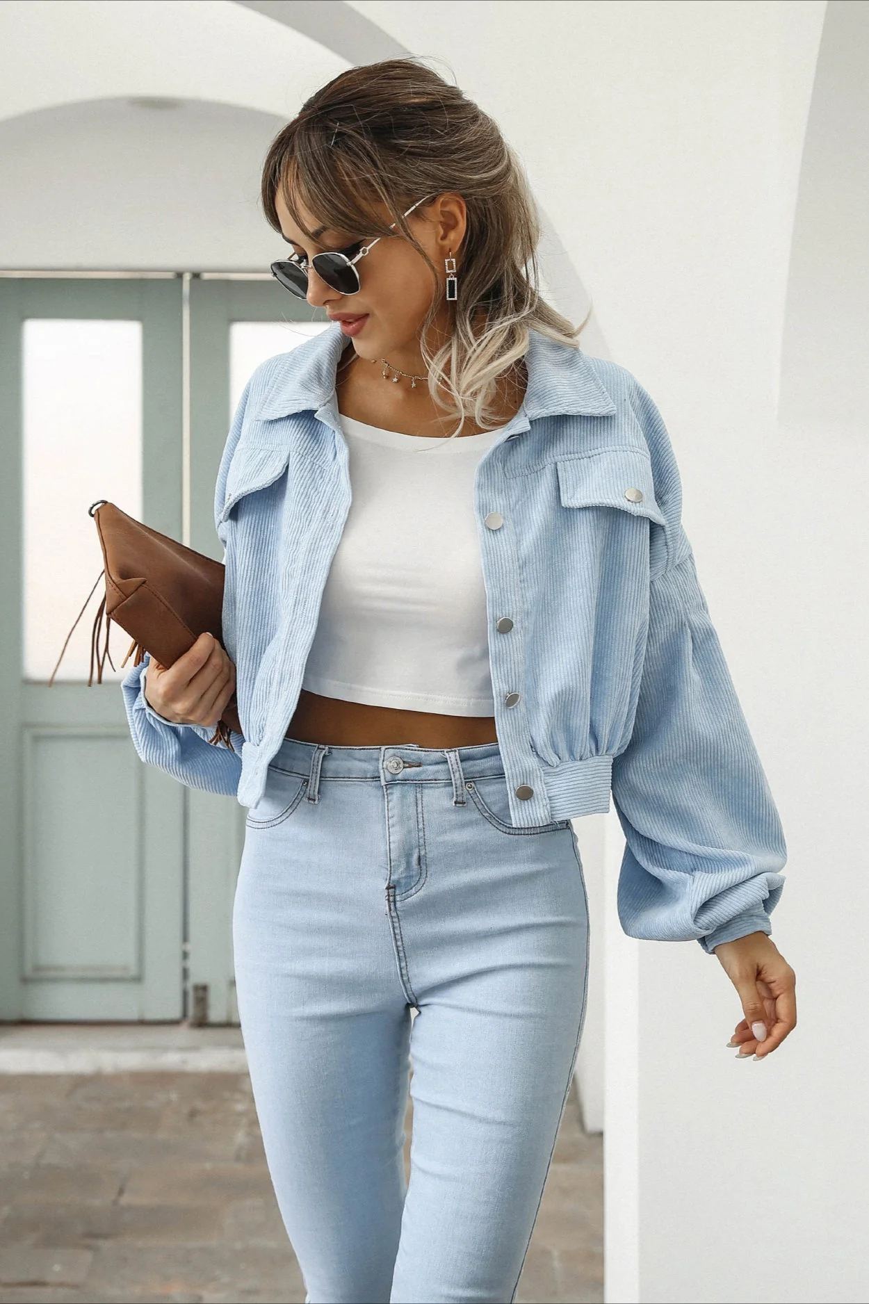 Button Up Corduroy Short Jacket - Image 14