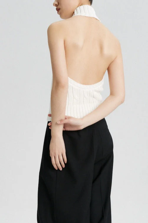Cable Crochet Halter Knit Top - Image 5