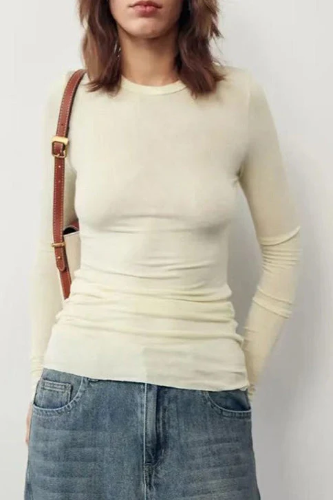 Cashmere Solid Slim Fit Knit Top - Image 4