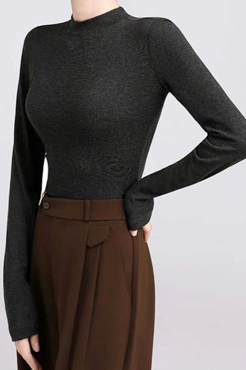 Cashmere Solid Slim Fit Knit Top - Image 6