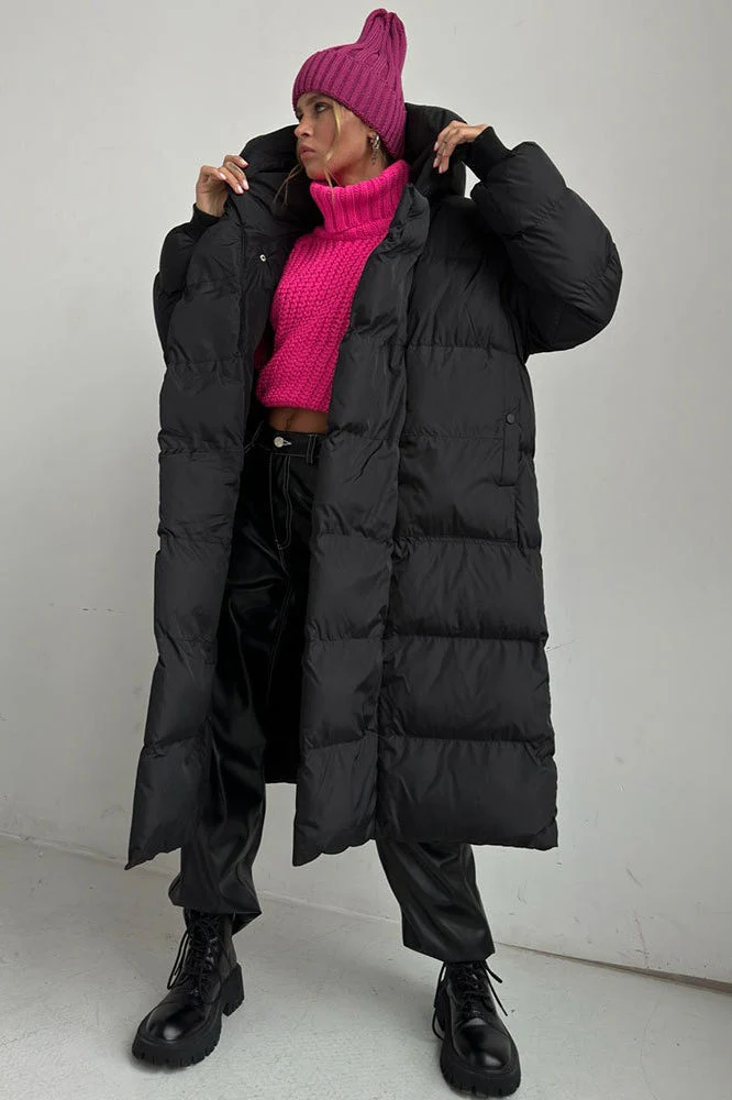 Casual Longline Insulated Puffer Jacket - Image 2
