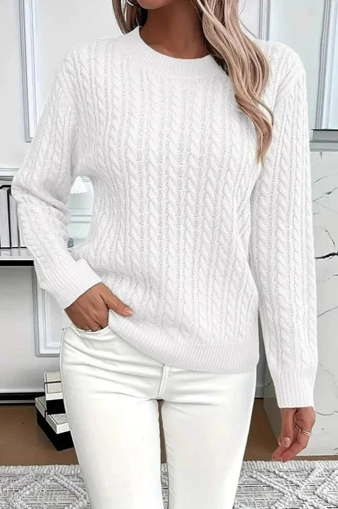 Casual Round Neck Knit Sweater - Image 11