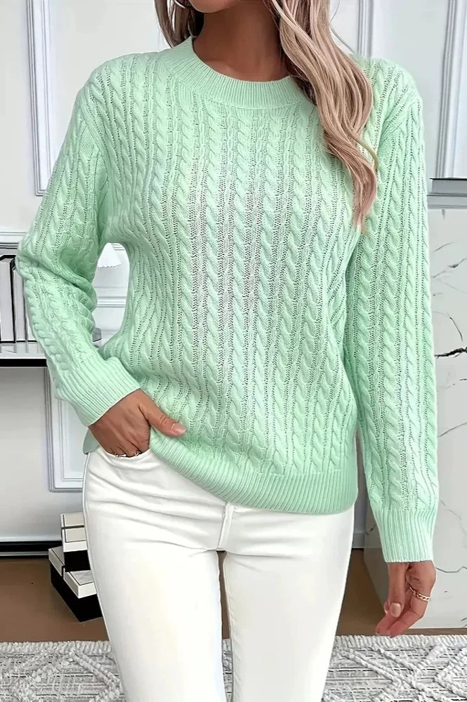 Casual Round Neck Knit Sweater - Image 5
