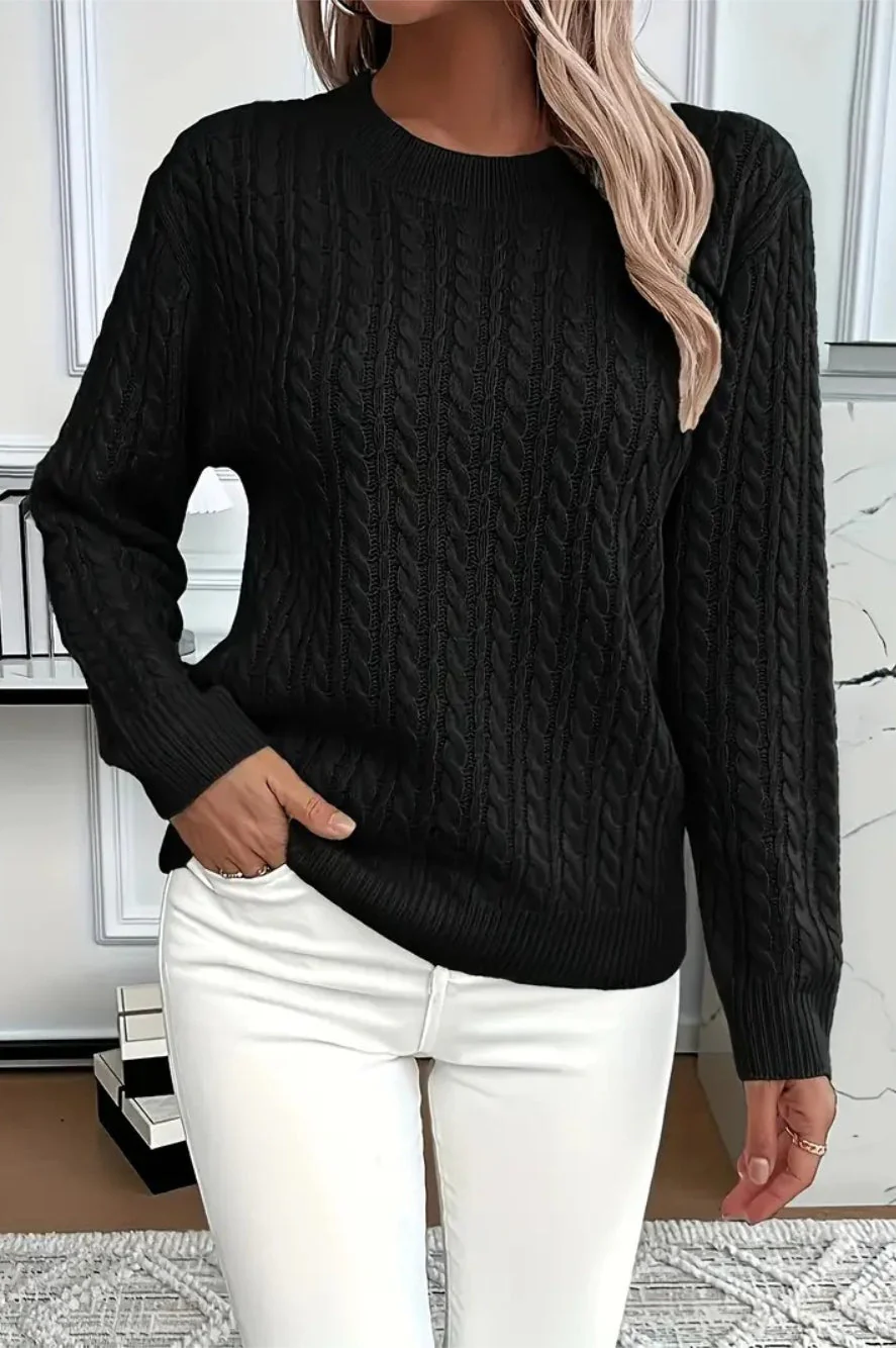Casual Round Neck Knit Sweater - Image 7