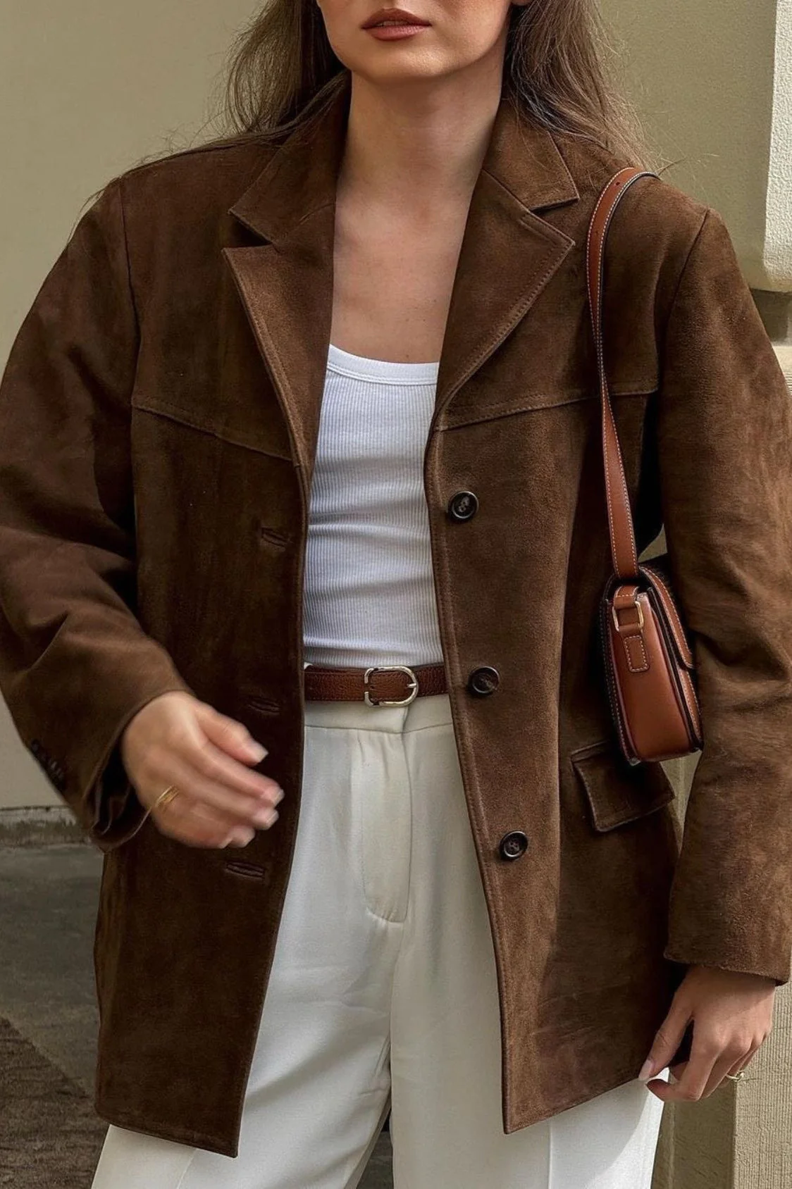 Casual Suede Finish Longline Jacket - Image 3