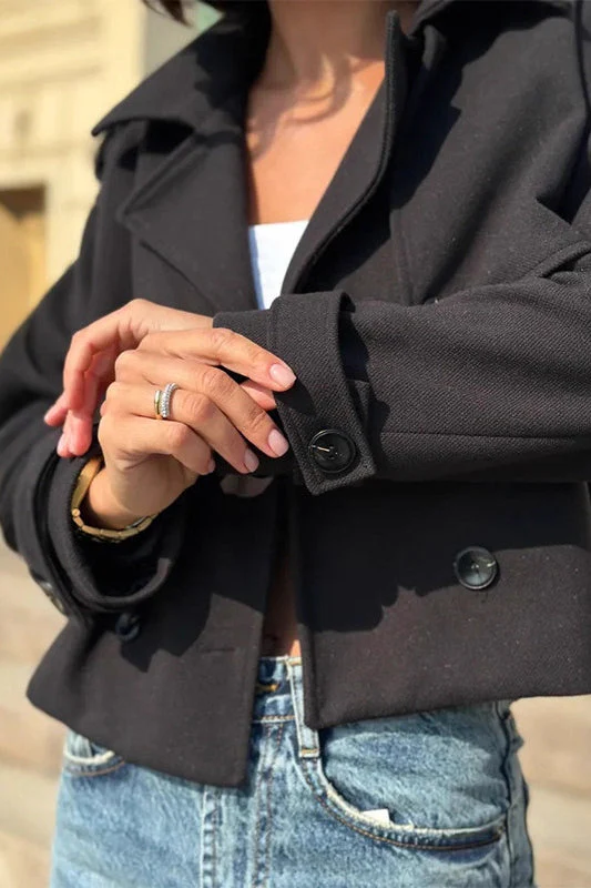 Casual Trench Style Cropped Jacket - Image 5