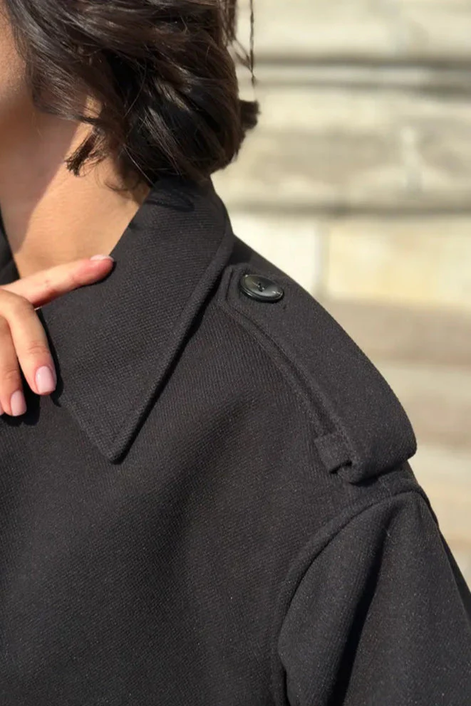 Casual Trench Style Cropped Jacket - Image 7