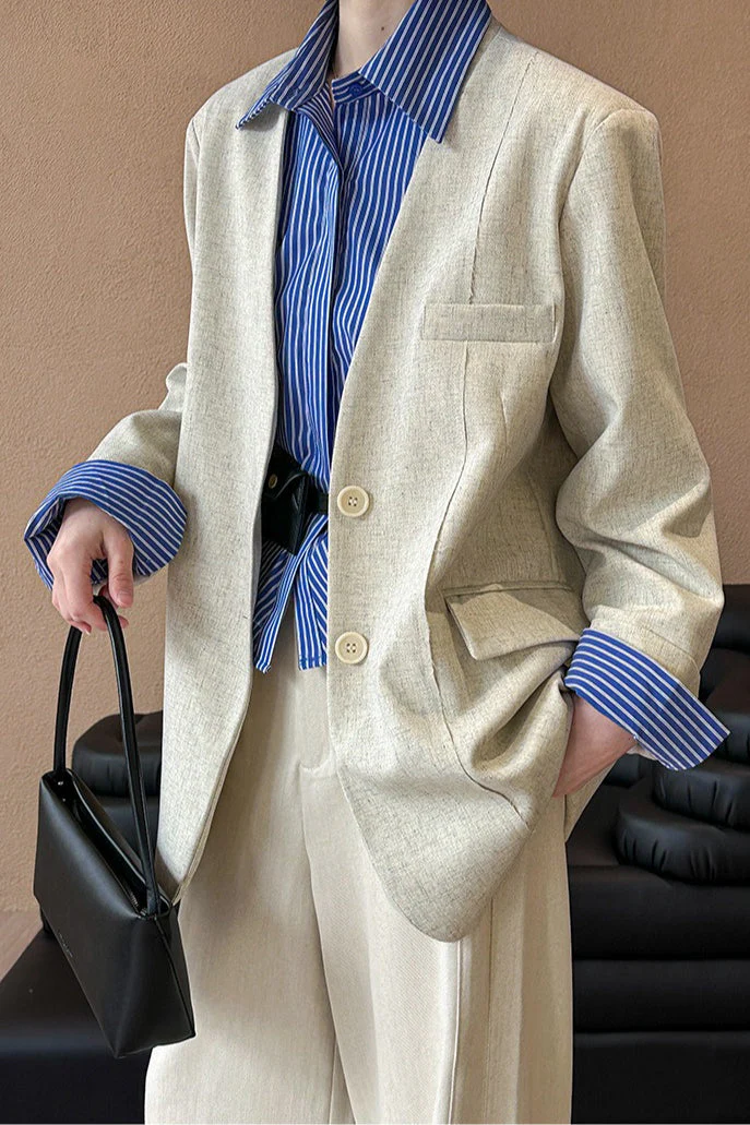 Casual V-Neck Blazer - Image 2