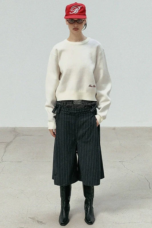 Casual Vintage Crew Neck Sweater - Image 2