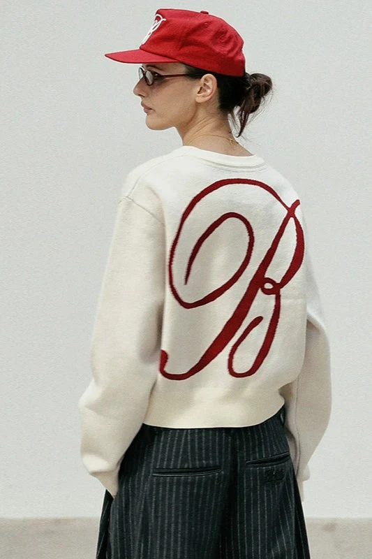 Casual Vintage Crew Neck Sweater - Image 20